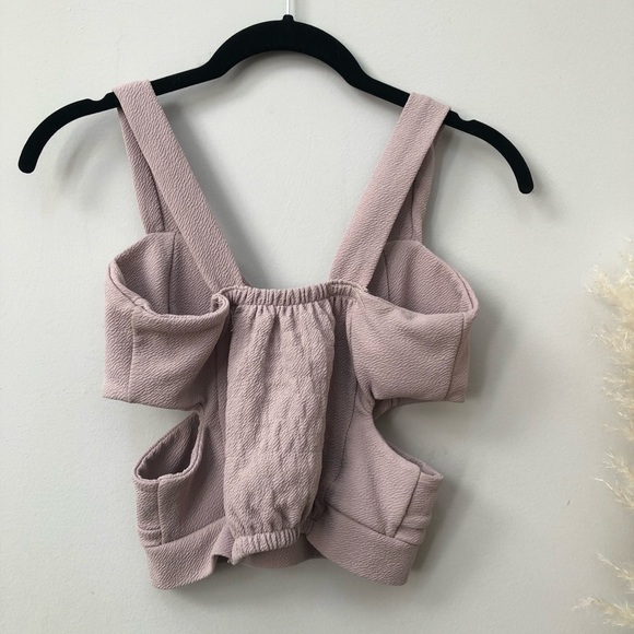 SOLD!! Mauve Cross Crop Top - Stretchy - Picture 3 of 3